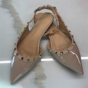 Rockstud Pointed Toe D’Orsay Slingback Flat 11